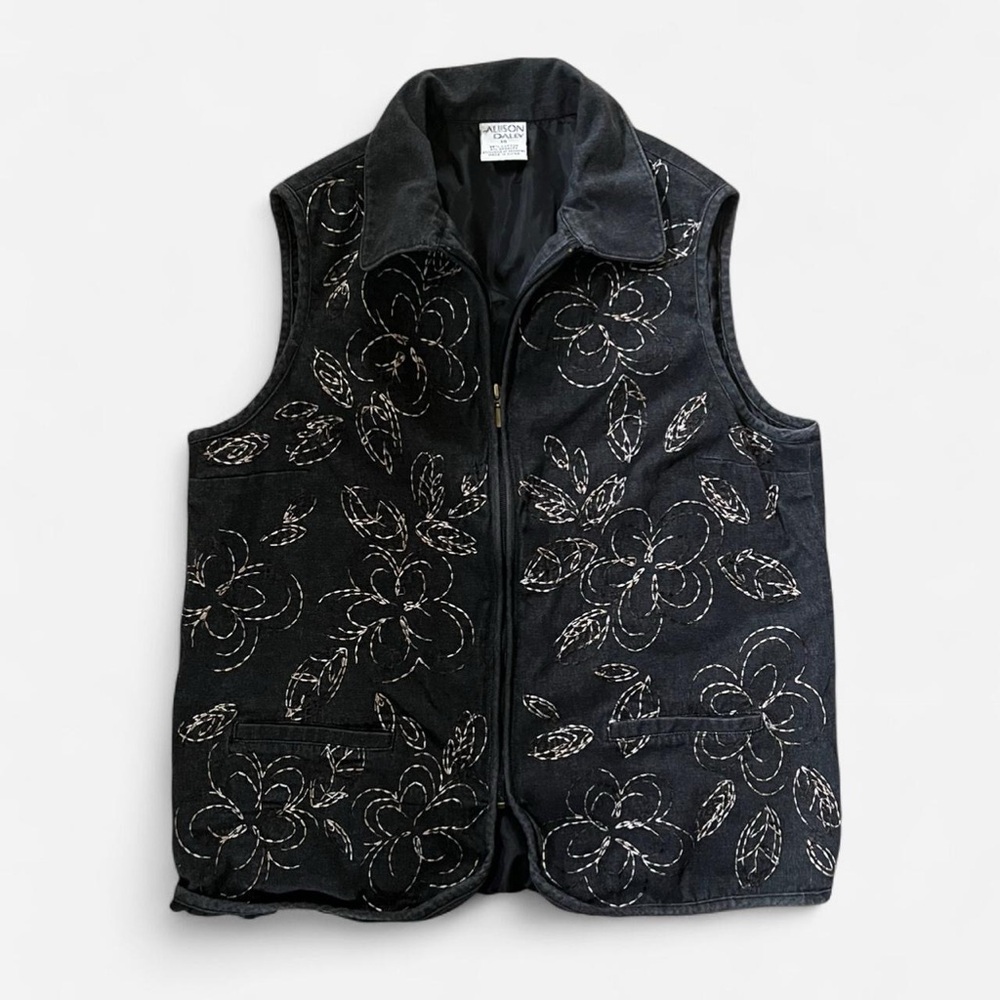 Allison Daley Dark Grey Floral Vest